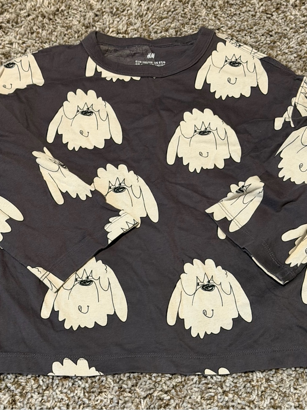 Bundle Kids Zara Cream Long Sleeve Tee with Navy Blue Plant Graphic - Picture 7 of 7